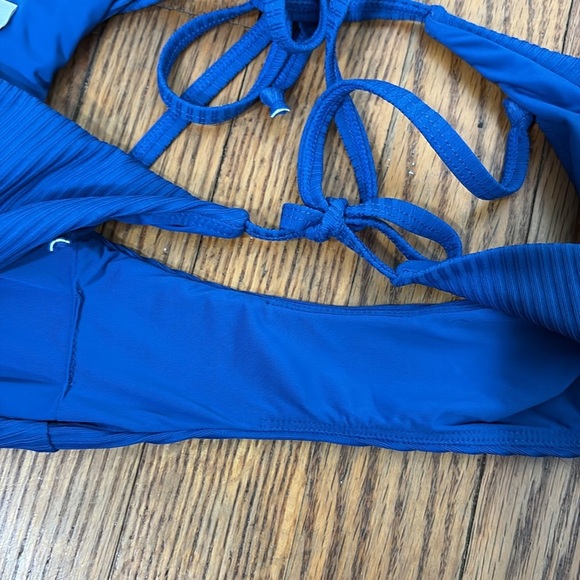 Andie String Bikini Set Ribbed Mazarine Blue size S NWOT - Picture 8 of 8